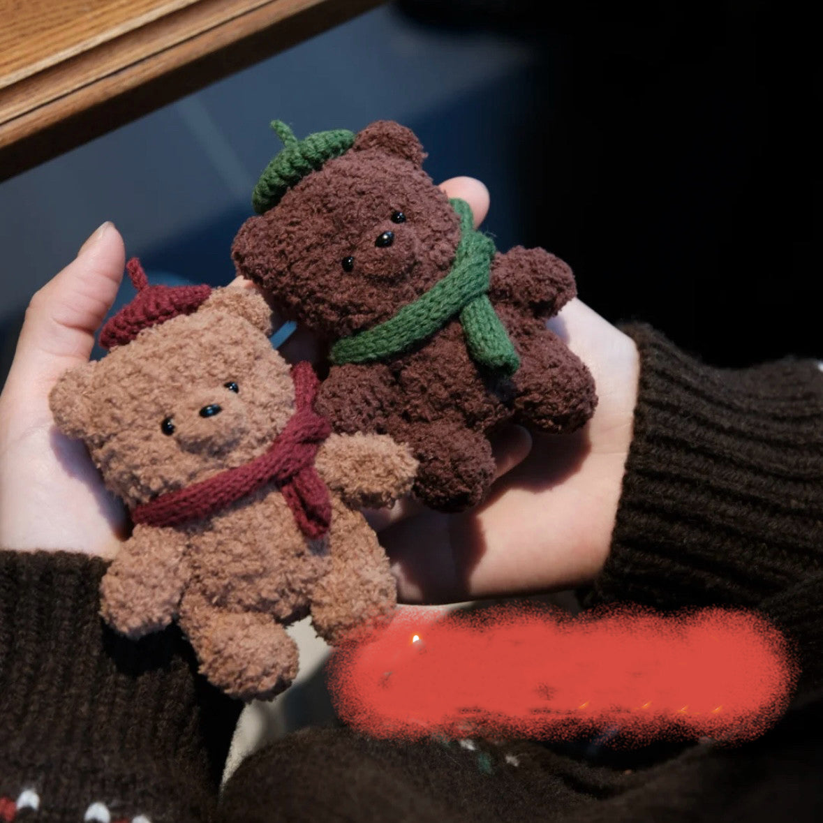 Handmade New Year's gifts,cute bear and rabbit keychains, bag charms, crochet dolls, yarn DIY material kit