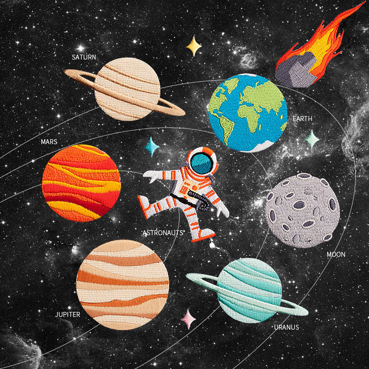 Planets, Universe, and Moon Embroidered Patches