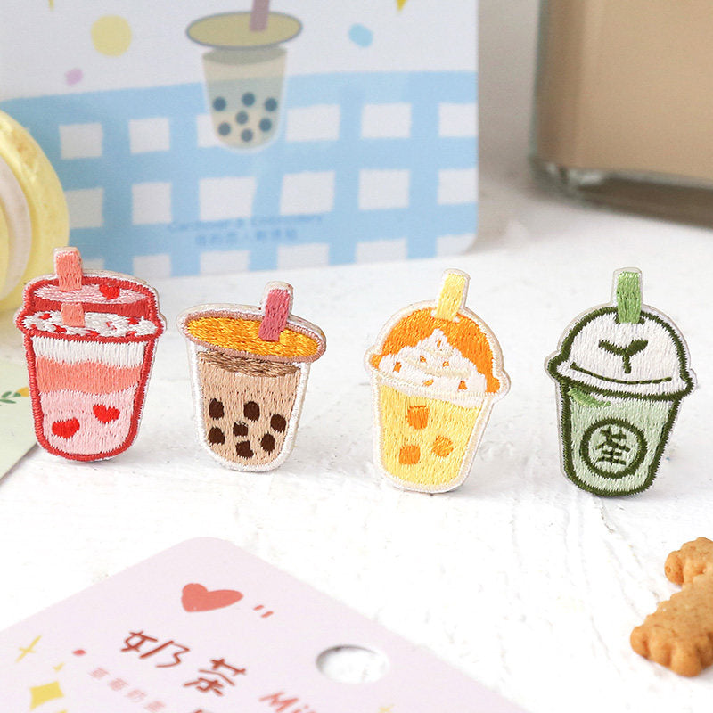 "Girly Milk Tea" Embroidery Patch