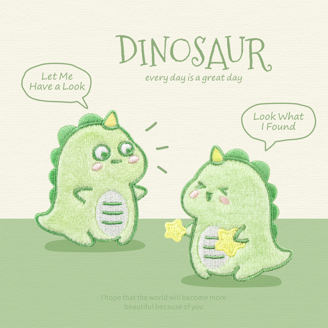 Cute Plush Unicorn & Dinosaur Embroidered Patches