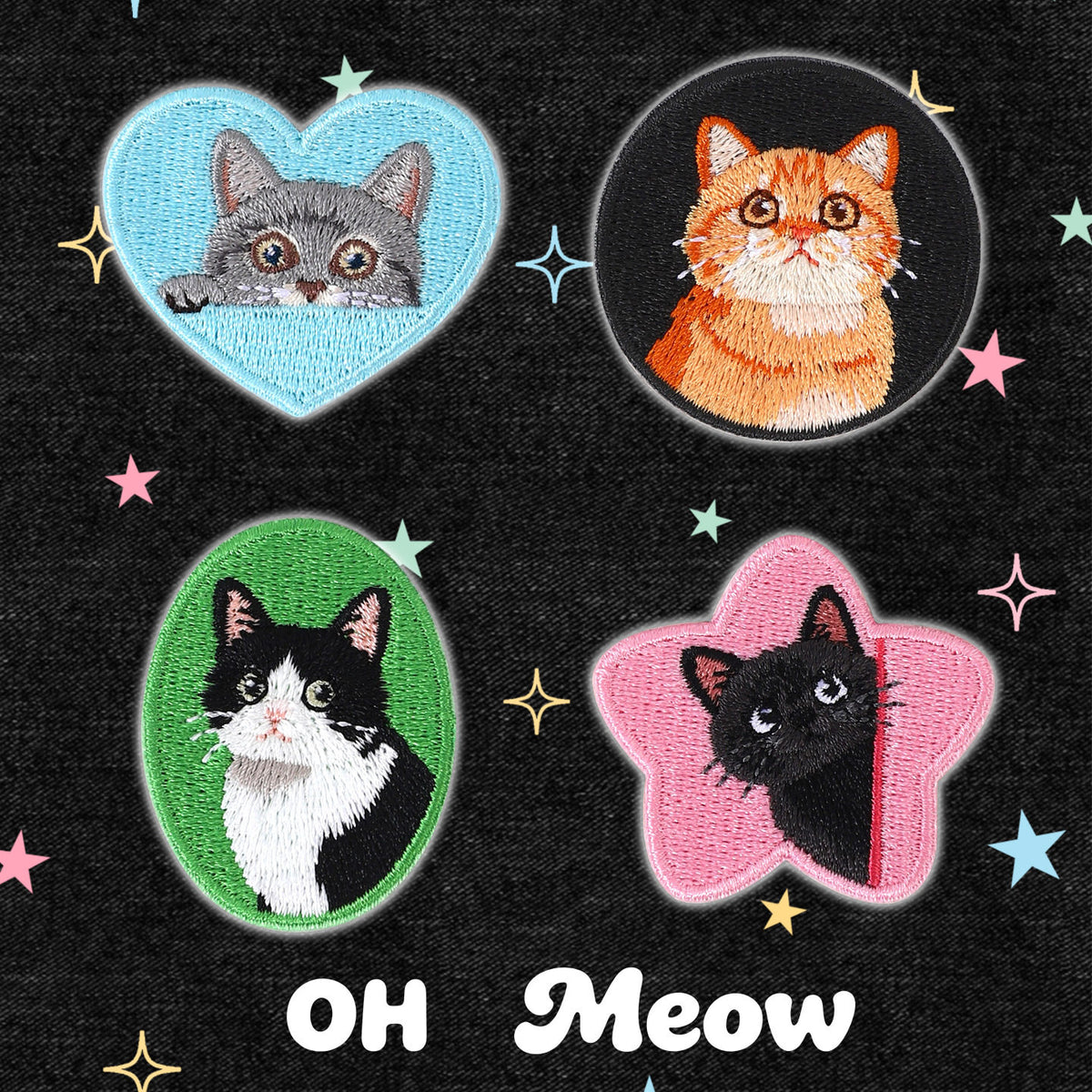 Cartoon Cat Badge Embroidery Patch