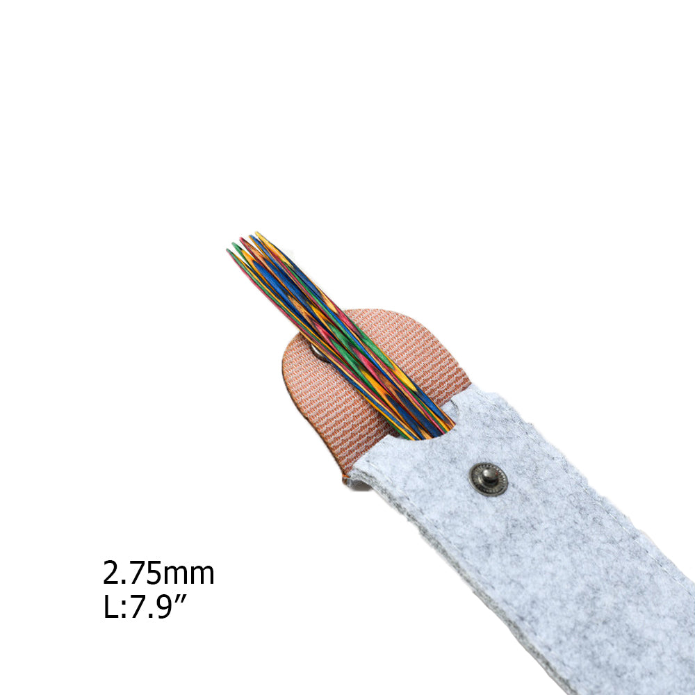 Handcrafted Multicolored Wooden Knitting Needles
