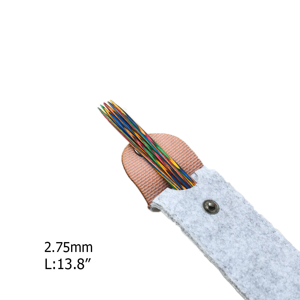 Handcrafted Multicolored Wooden Knitting Needles