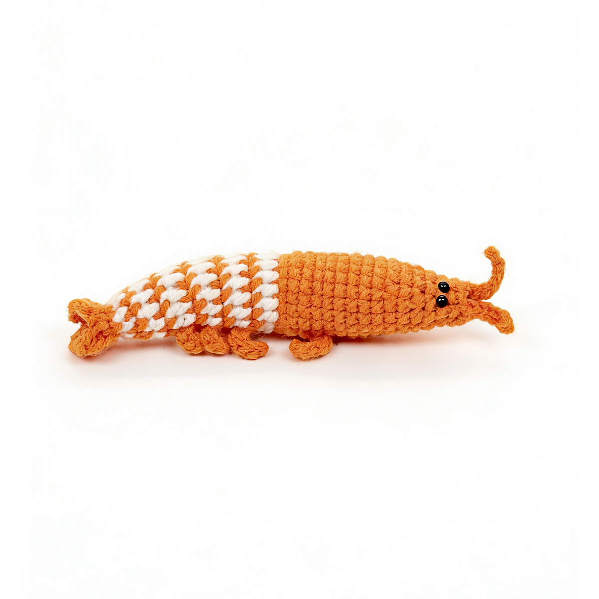 Funny Crochet Shrimp Plush - Silly Amigurumi Prawn Foodie Gag Gift