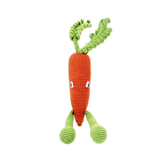 Funny Crochet Carrot Plush Toy - Quirky Amigurumi Root Vegetable Monster