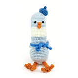 Funny Crochet Pigeon Plush - Cute Amigurumi City Bird Toy with Beret Hat