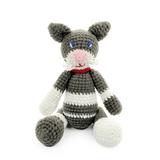 Funny Crochet Cat Plush - Quirky Amigurumi Grumpy Tabby Kitten Toy