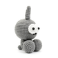 Cute Knitted Gray Alien with Antenna - Quirky Goggle Eye Amigurumi Doll
