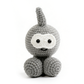 Cute Knitted Gray Alien with Antenna - Quirky Goggle Eye Amigurumi Doll