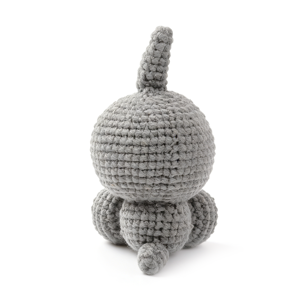 Cute Knitted Gray Alien with Antenna - Quirky Goggle Eye Amigurumi Doll