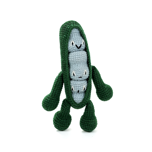 Handmade Crochet Peas in a Pod Plush - Funny Amigurumi Best Friend Gift
