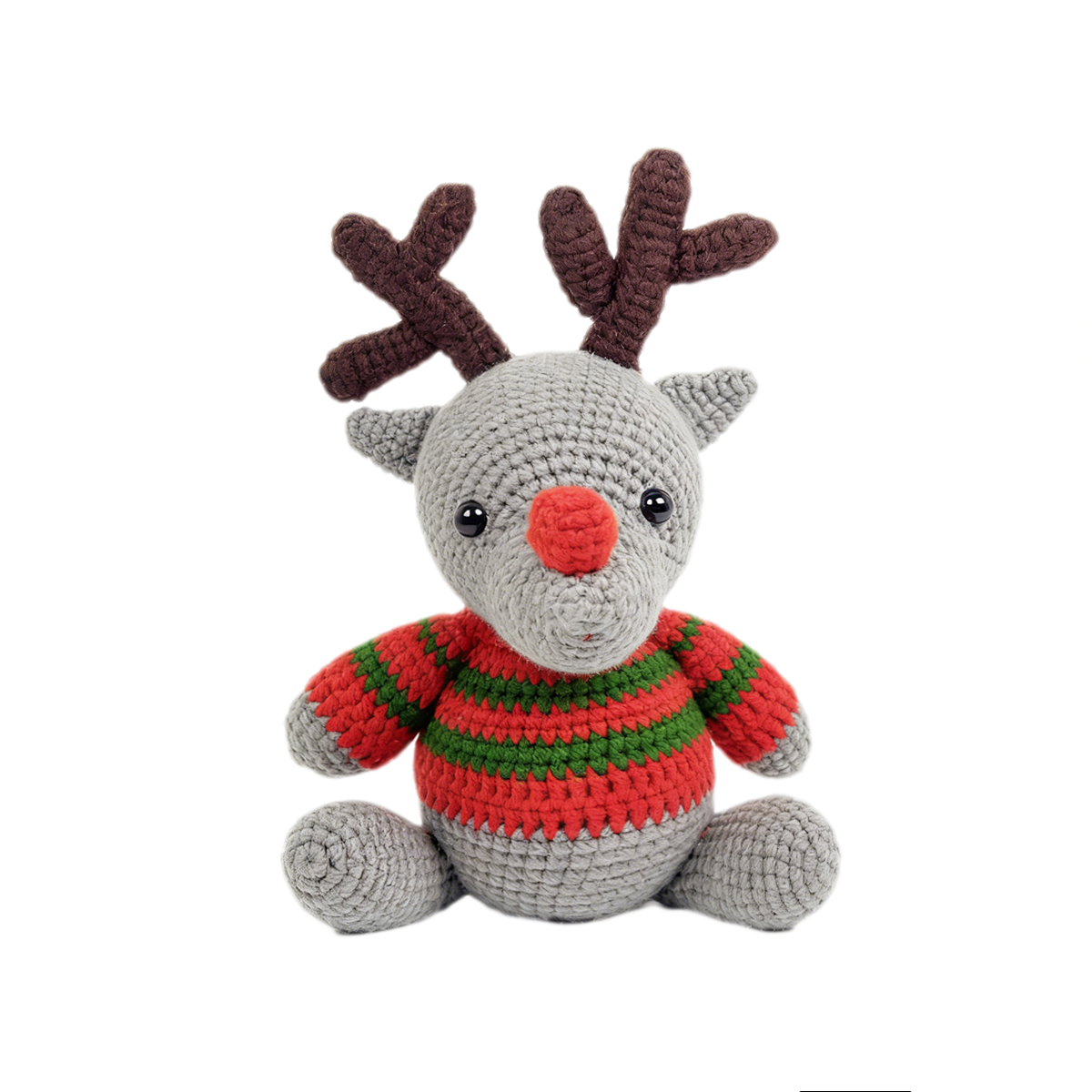 Handmade Crochet Reindeer Plush - Cute Amigurumi Christmas Holiday Gift