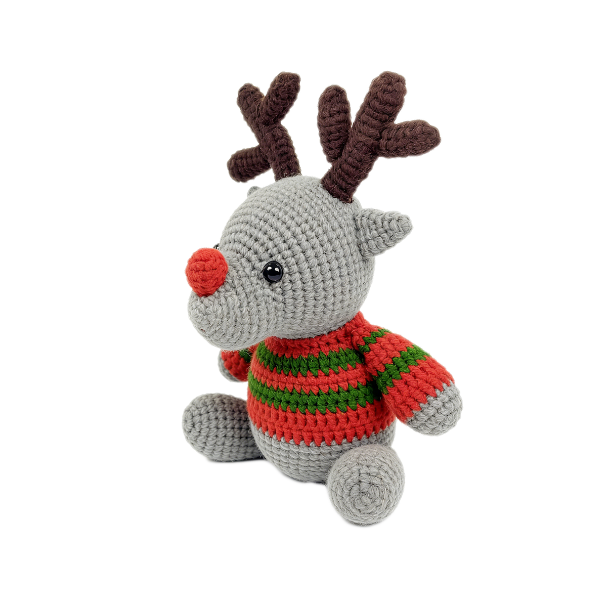 Handmade Crochet Reindeer Plush - Cute Amigurumi Christmas Holiday Gift