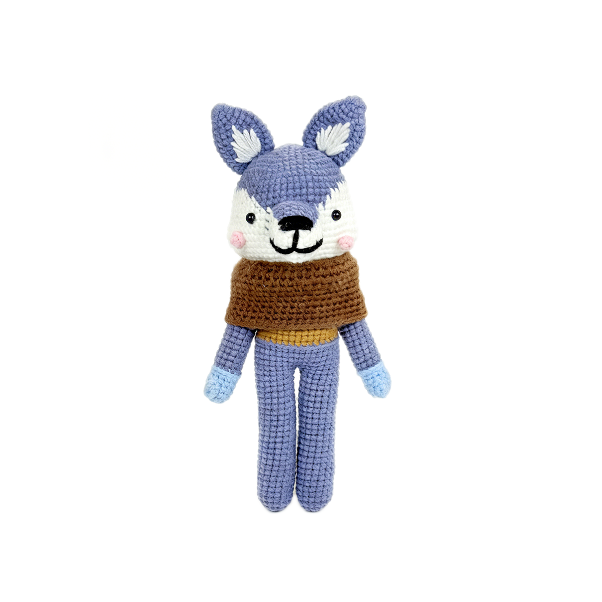 Handmade Crochet Wolf Plush - Cute Amigurumi Woodland Nursery Decor