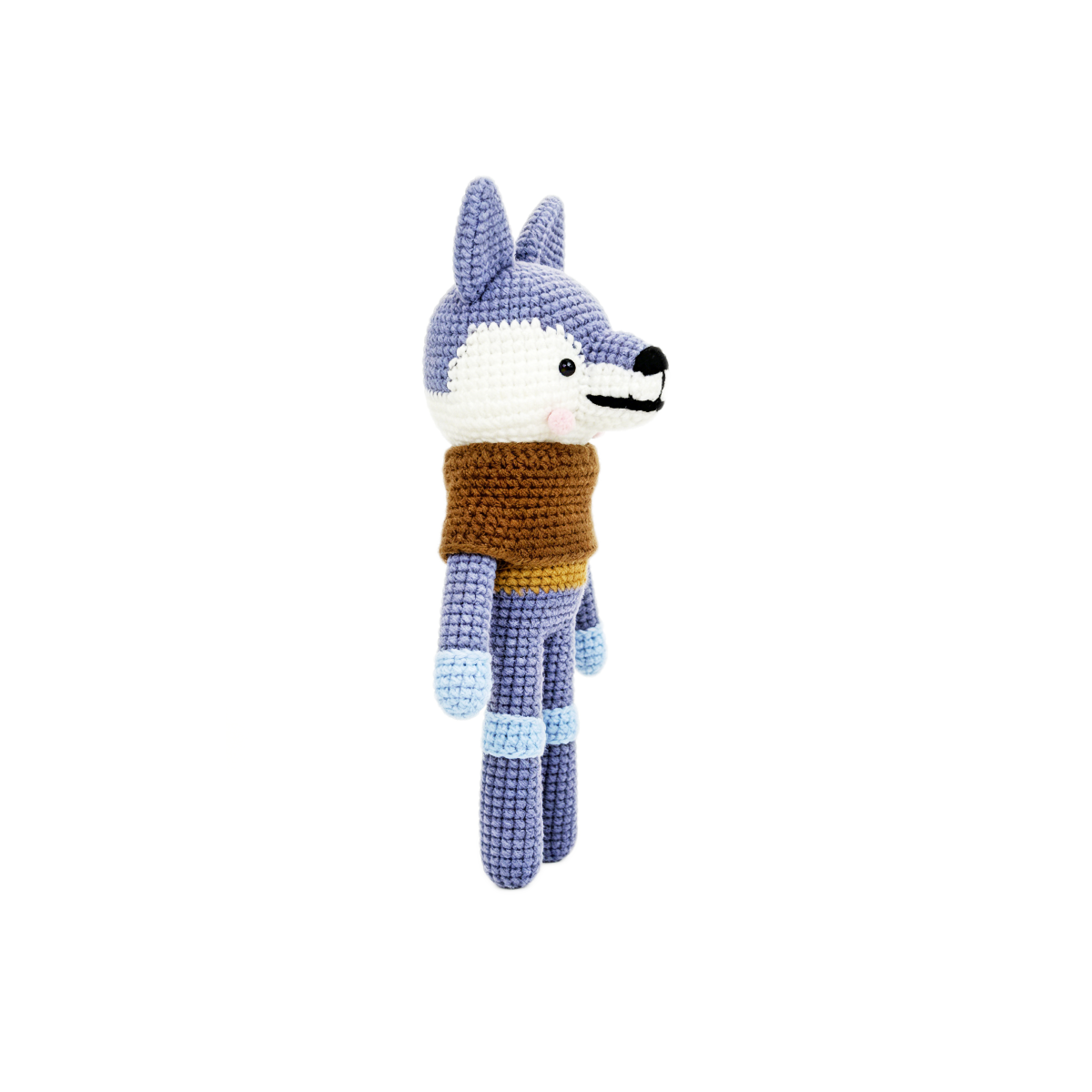 Handmade Crochet Wolf Plush - Cute Amigurumi Woodland Nursery Decor