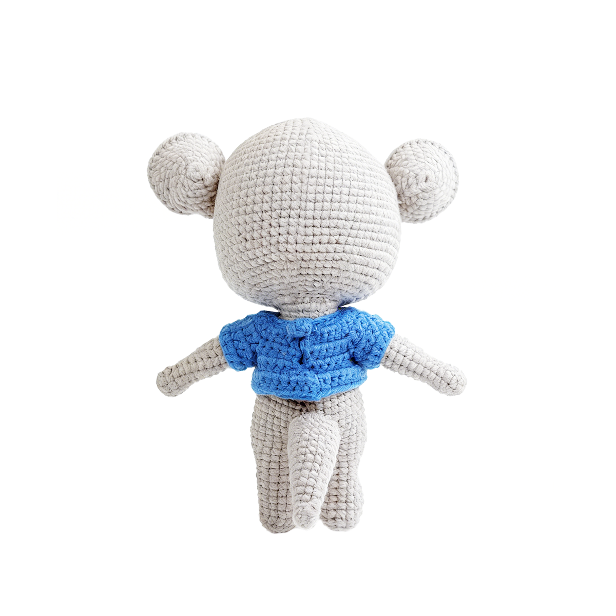 Handmade Crochet Gray Mouse Plush - Cute Amigurumi Nursery Decor Gift