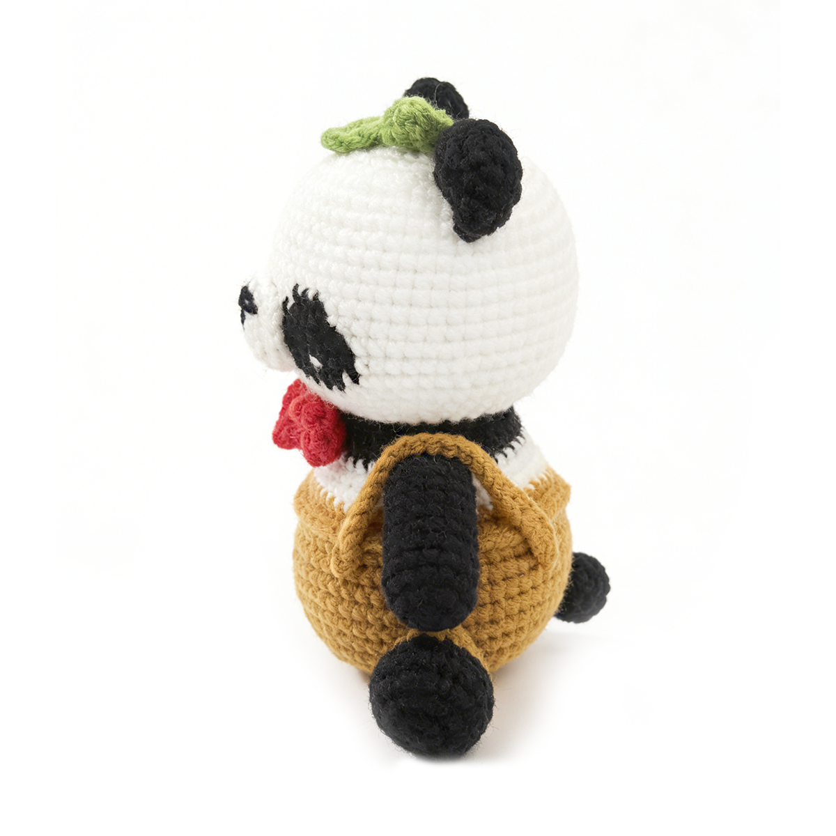 Handmade Crochet Panda Plush - Cute Amigurumi Panda in Overalls Toy