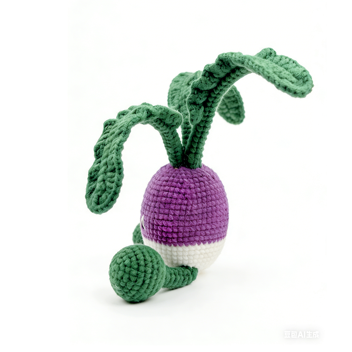 Funny Crochet Turnip Plush Toy - Quirky Amigurumi Root Vegetable