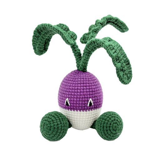 Funny Crochet Turnip Plush Toy - Quirky Amigurumi Root Vegetable