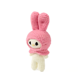 Handmade Crochet Bunny Plush - Cute Amigurumi Rabbit in Pink Hood Toy