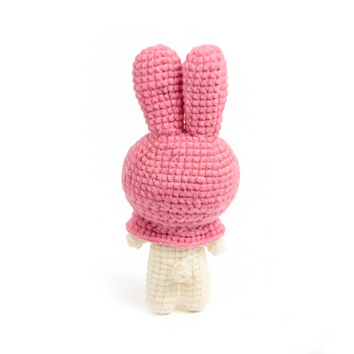 Handmade Crochet Bunny Plush - Cute Amigurumi Rabbit in Pink Hood Toy