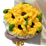 DIY Crochet Sunflower Bouquet Kit with Ice Strip Yarn and Hooks - Handmade Gift