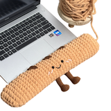 Cute keyboard baguette wrist rest, soft yarn, homemade gift for boyfriend, wrist pad, knitting material kit, finished product.