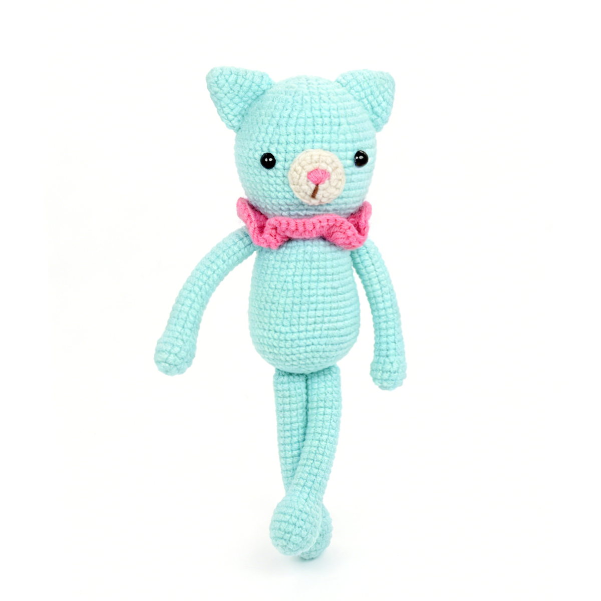 Handmade Crochet Cat Plush - Long Legged Amigurumi Kitten Nursery Decor