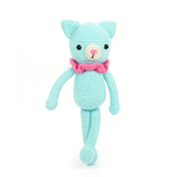 Handmade Crochet Cat Plush - Long Legged Amigurumi Kitten Nursery Decor