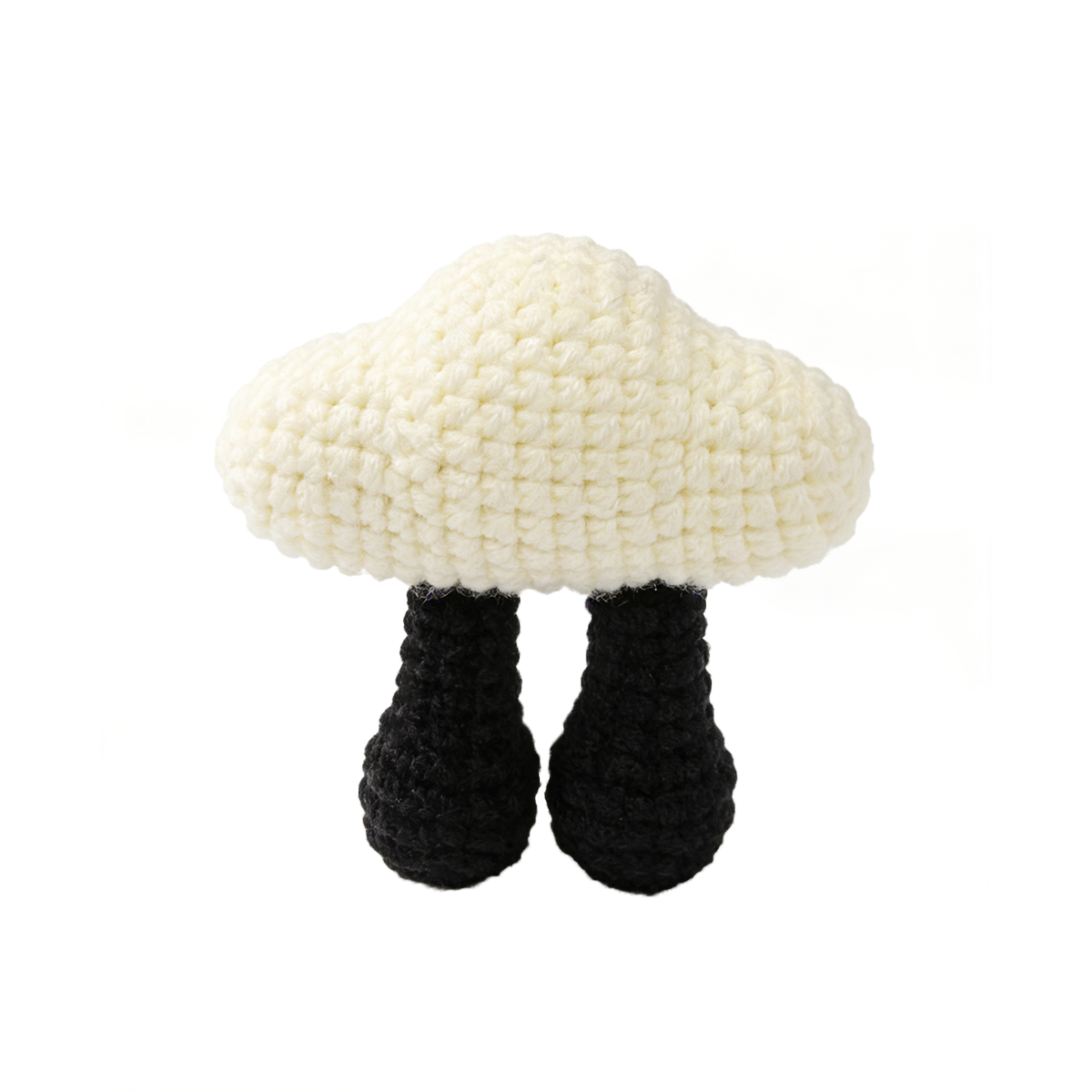 Funny Crochet Cloud with Legs - Quirky Amigurumi Desk Decor Plush