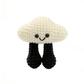 Funny Crochet Cloud with Legs - Quirky Amigurumi Desk Decor Plush