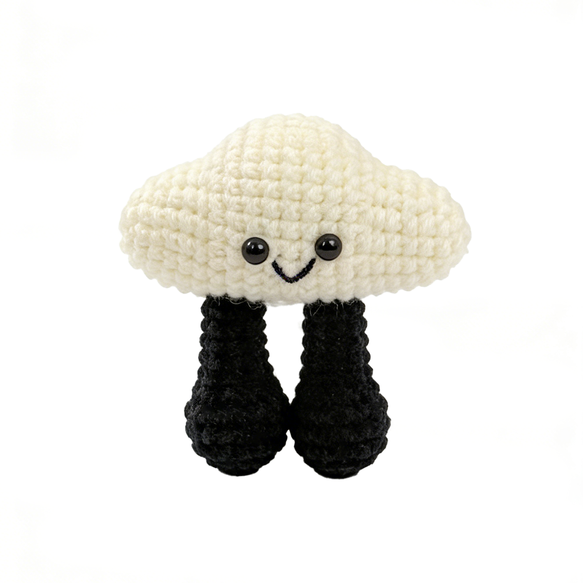 Funny Crochet Cloud with Legs - Quirky Amigurumi Desk Decor Plush