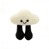 Funny Crochet Cloud with Legs - Quirky Amigurumi Desk Decor Plush