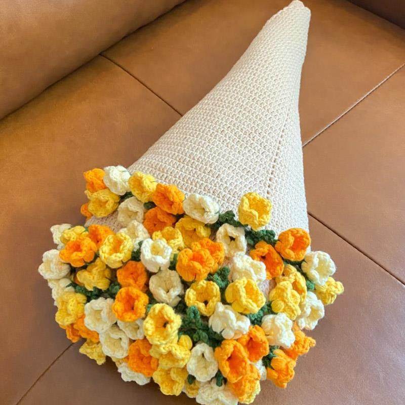 Handmade Floral Bouquet Crochet Blanket