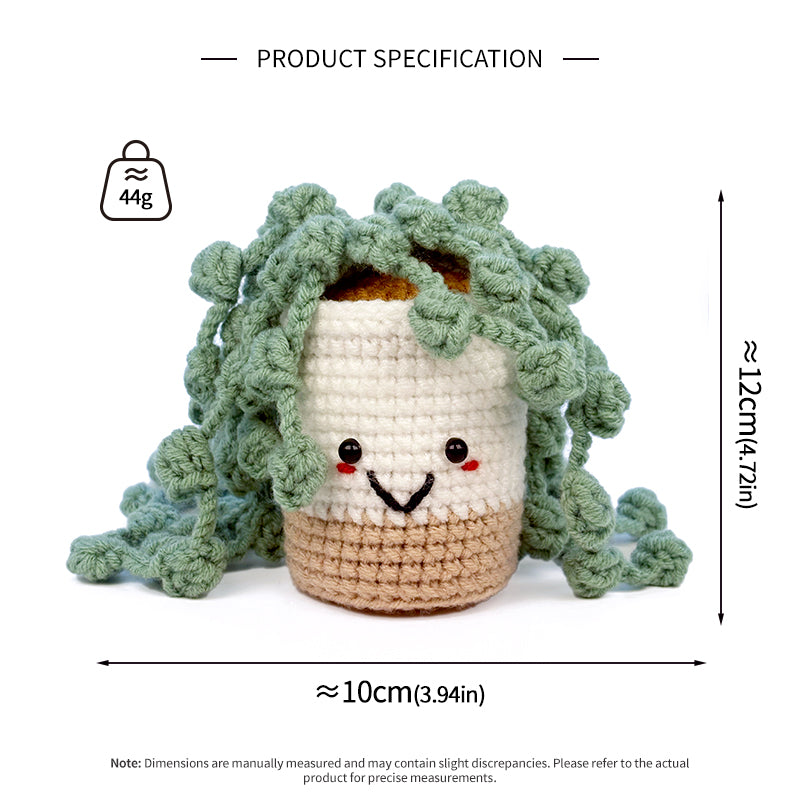 Crochet Hanging Plant Plush, Handmade Amigurumi Potted Succulent Decor Gift