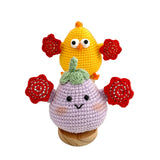 Eggplant doll crochet DIY kit, a gift for friends, a crocheted pendant bag.