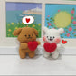 DIY handmade yarn crochet hook appliqué line puppy knitting material kit, homemade couple keychain