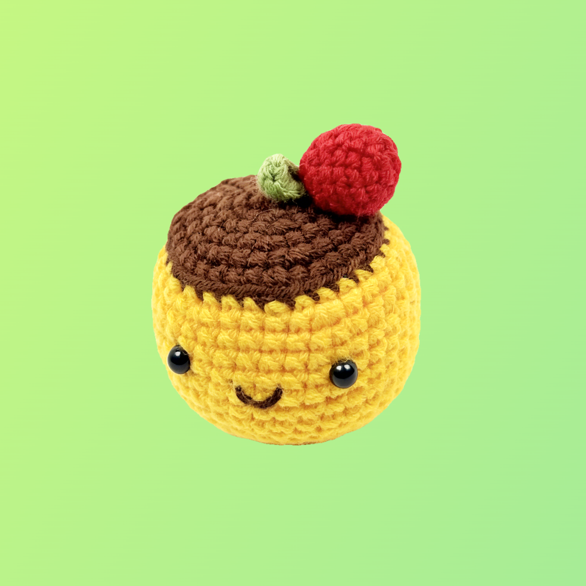 Kawaii Smiling Dessert Plushies - Cute Crochet Hot Cocoa and Cake Decor