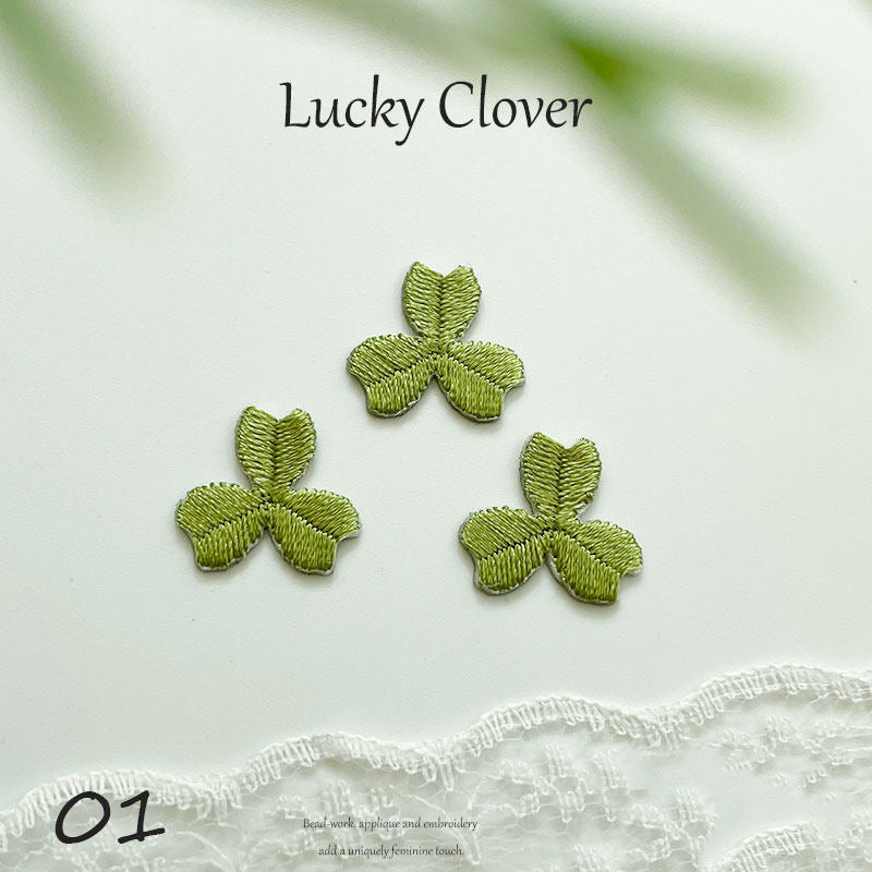 Fresh Four-Leaf & Three-Leaf Clover Embroidery Patch