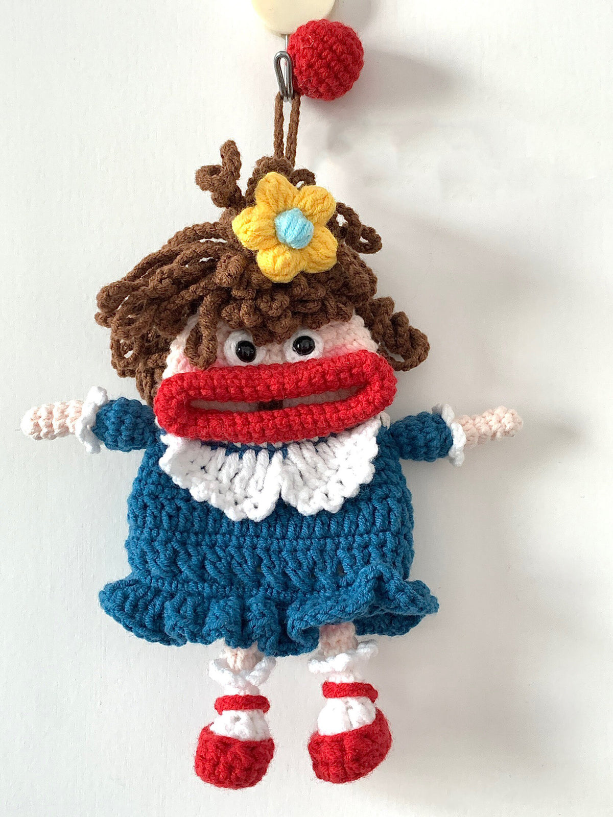 Ugly-cute DIY car key pouch kit, handmade yarn, crochet, cute pendant gift