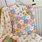 DIY crocheted bag kit with yarn, flower knitting, shoulder bag