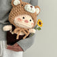 Sunflower Dress-up Pig Crochet Kit: DIY Cute Doll