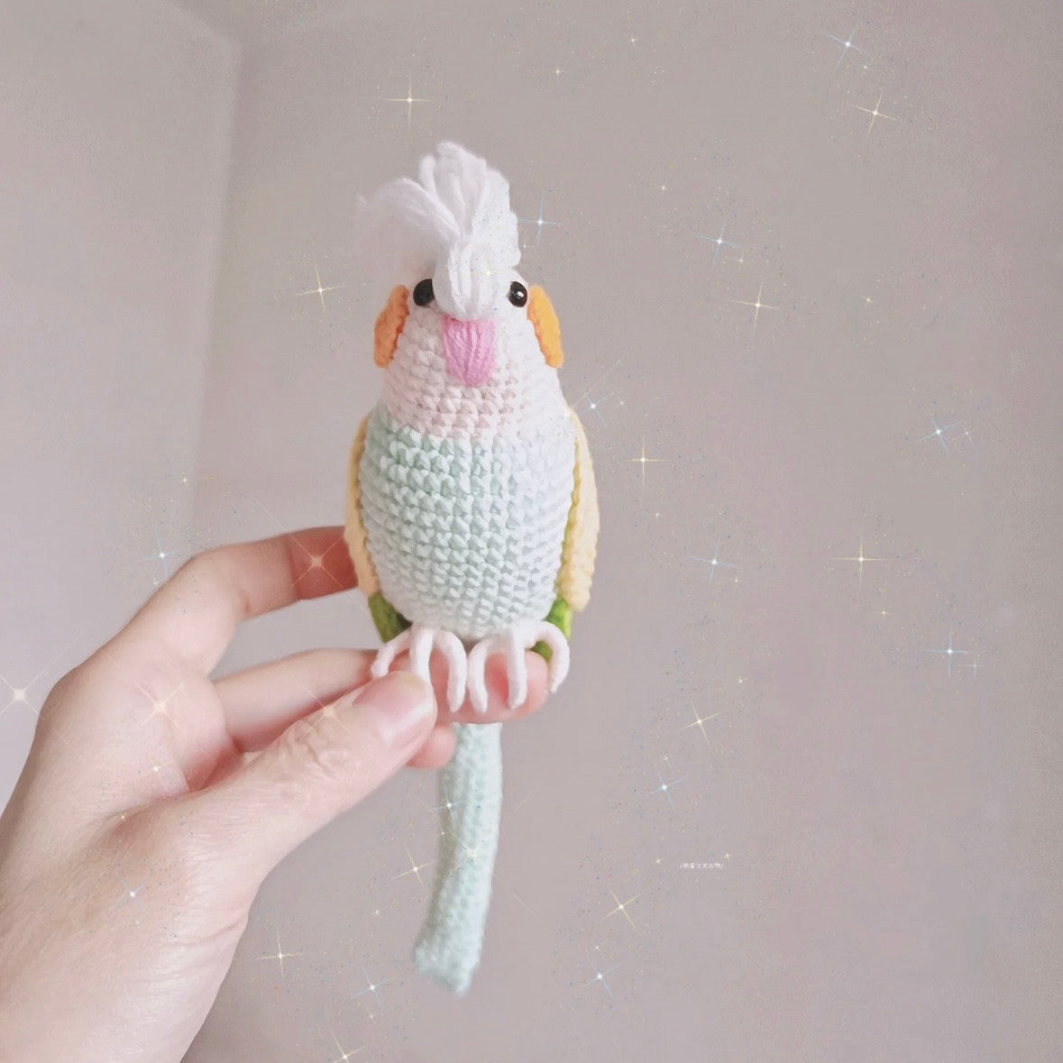 Beginner DIY craft kit,crochet hooks, cute realistic parrot pendant, keychain, gift.