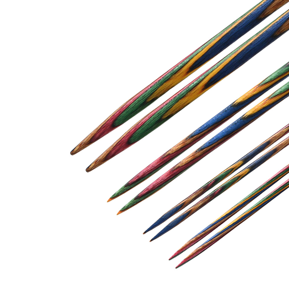 Handcrafted Multicolored Wooden Knitting Needles