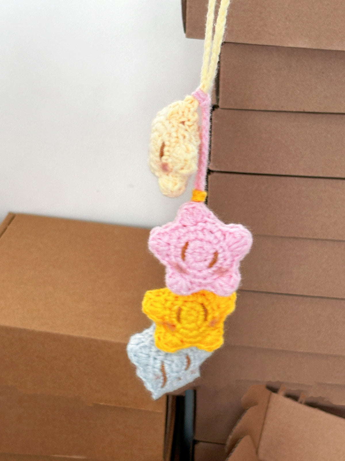 Cute little star pendant, handmade yarn, DIY crochet kit, crochet doll gift.