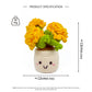 Crochet Yellow Flower Pot Plush, Handmade Amigurumi Plant Decor Gift