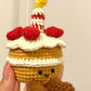 Croissant Birthday Cake Pendant Keychain DIY Yarn Crochet Kit for Friends and Best Friend Handmade Gifts