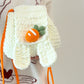 Cute bunny ear bag DIY material kit, homemade ice cream yarn crochet backpack, autumn and winter plush bag
