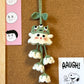 Three-eyed ghost lily of the valley pendant, Hello Kitty cat, little panda backpack, DIY crochet kit, gift set.