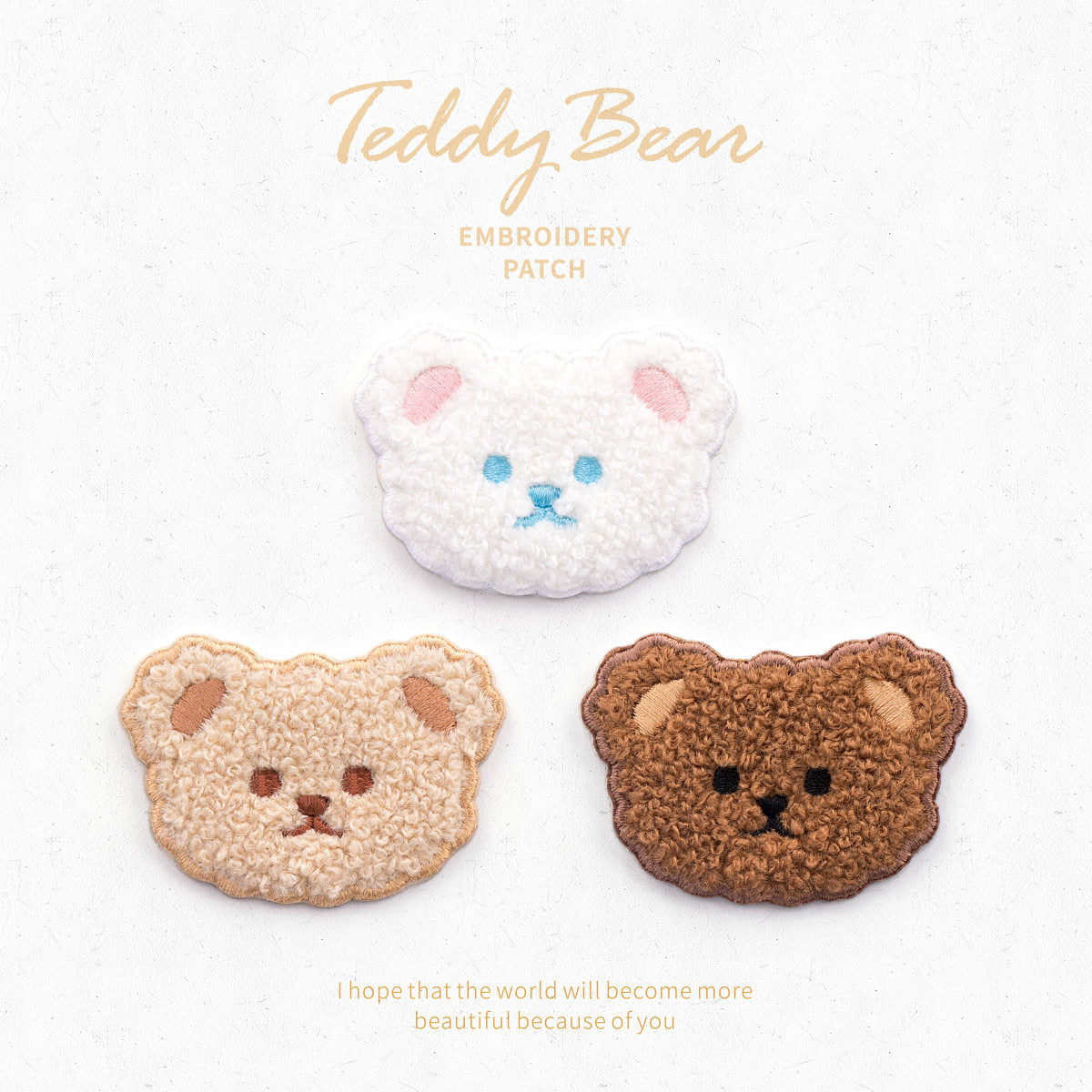 Plush Bear Scarf Embroidery Patch